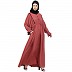 Loose fit Crinkle fabric abaya - Rose Bricks